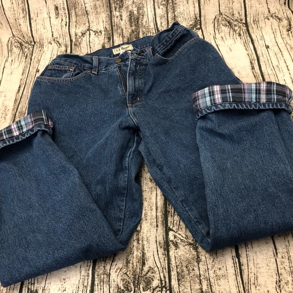 ll bean flannel jeans